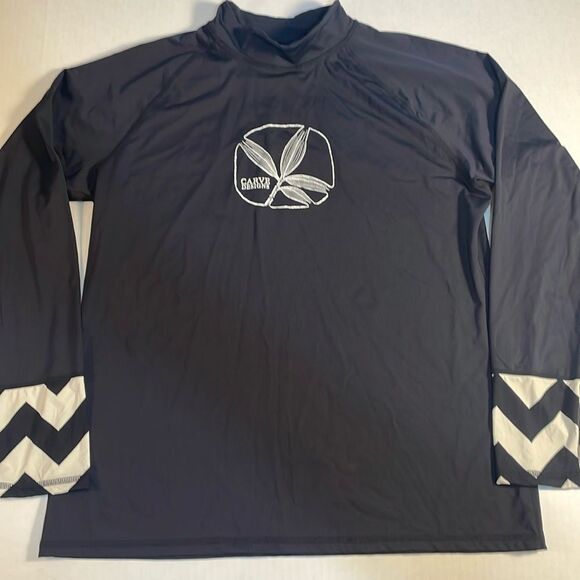 Carve Designs Other - Carve Designs Mock Neck Rash Guard Swim Shirt Floral Black Long Sleeve UPF 50 XL